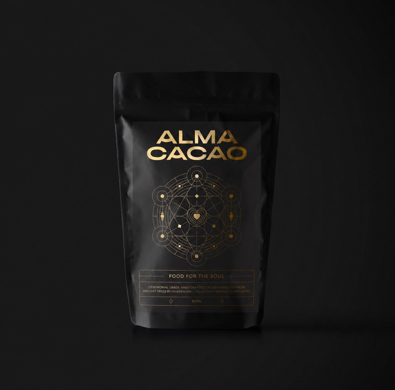 Alma First Ritual half pound ceremonial cacao starter pouch