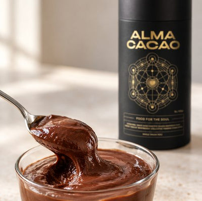 Made with Alma Cacao ceremonial cacao