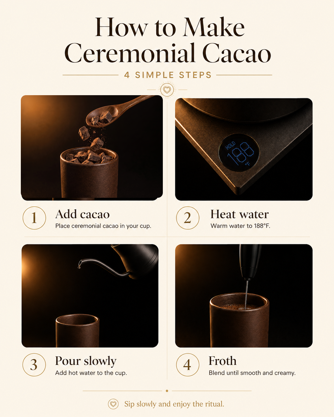 How to make ceremonial cacao in 4 simple steps