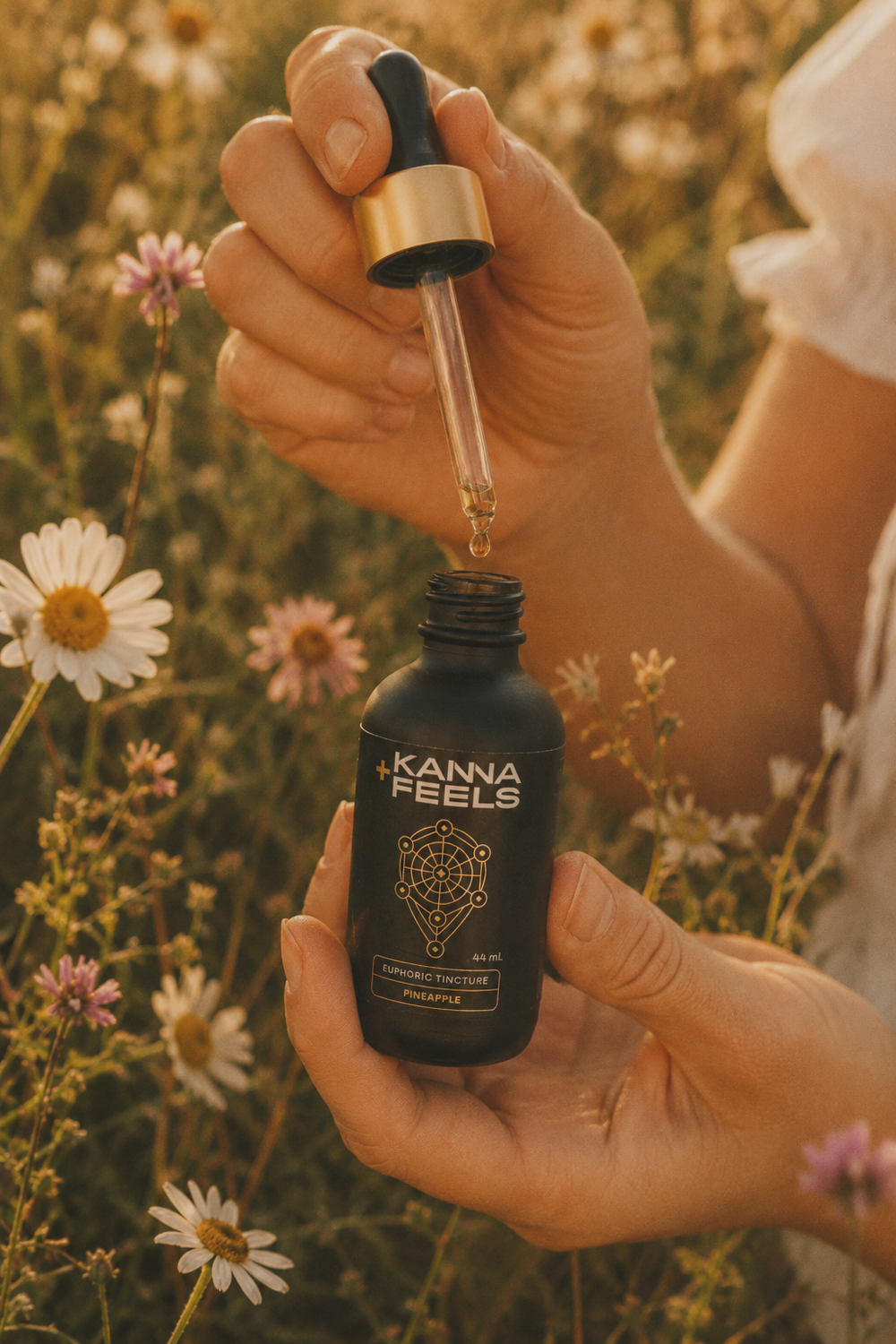 Kanna Feels dropper in hand